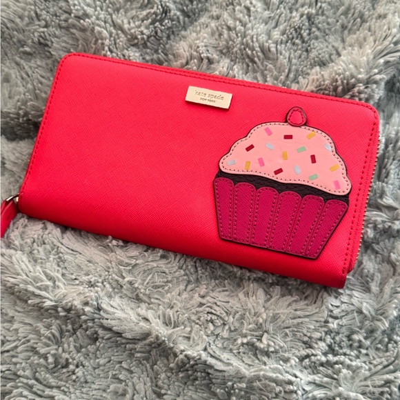 kate spade Handbags - Kate Spade Pink Wallet with Cupcake Motif